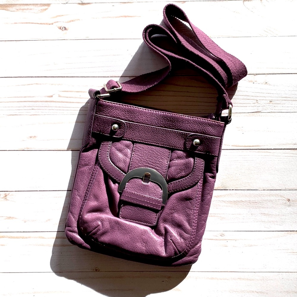 Kate Landry Purple Leather Crossbody